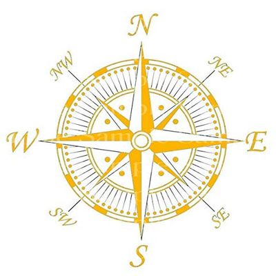 1/2 Sheet - Yellow Pirate Map Compass Birthday Background - D24205 - 2D Edible Cake/Cupcake Party Topper - D24205