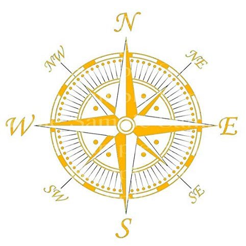 1/2 Sheet - Yellow Pirate Map Compass Birthday Background - D24205 - 2D Edible Cake/Cupcake Party Topper - D24205