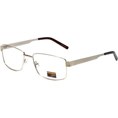 Gotham Style GS14 Designer Reading Glasses +2.25 Gold Men Rectangular Stainless Steel Eyeglasses Trendy Readers w/Hard Case