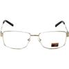 Gotham Style GS14 Designer Reading Glasses +0.25 Gold Men Rectangular Stainless Steel Eyeglasses Trendy Readers w/Hard Case view 2