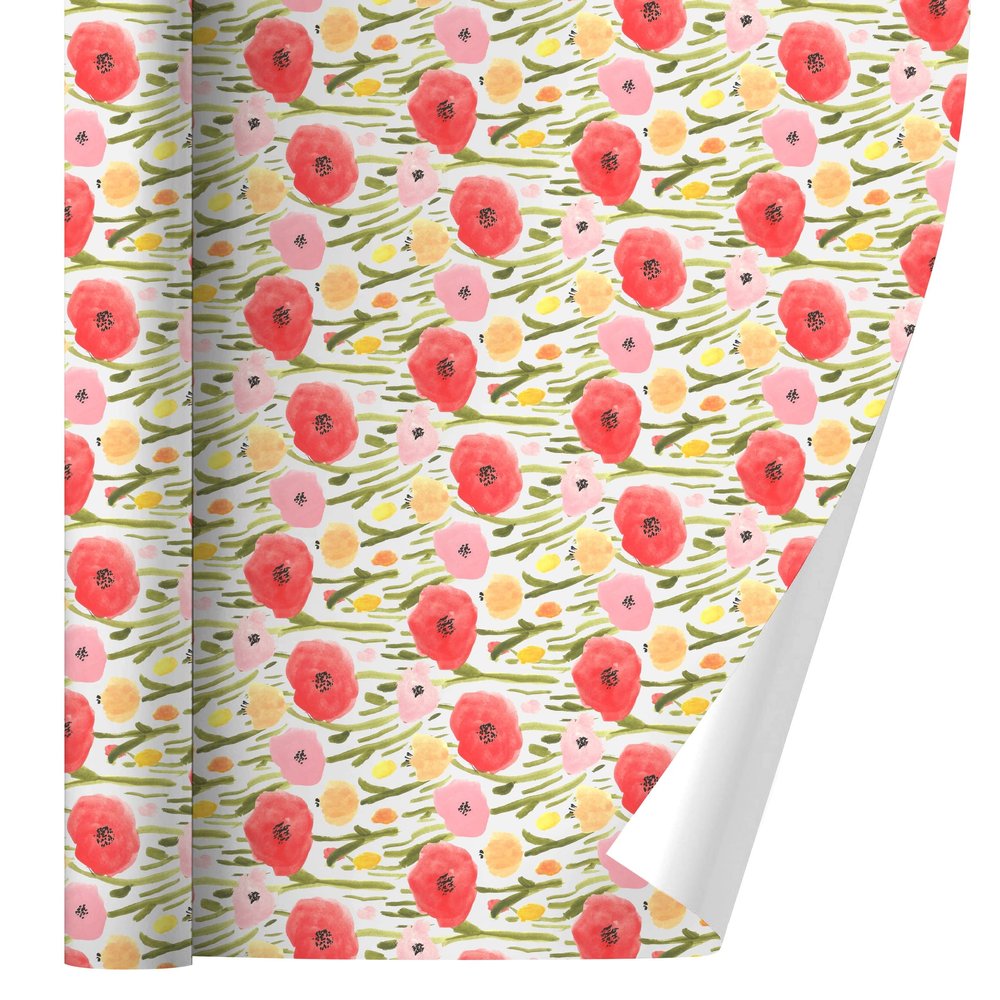 GRAPHICS & MORE Wild Garden of Flowers Pattern Gift Wrap Wrapping Paper Rolls