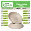 EcoQuality 100 Count 24oz Round Disposable Bowls Natural Sugarcane Bagasse Bamboo Fibers Sturdy Compostable Eco Friendly Environmental Paper Plastic Bowl Alternative Tree Free view 3