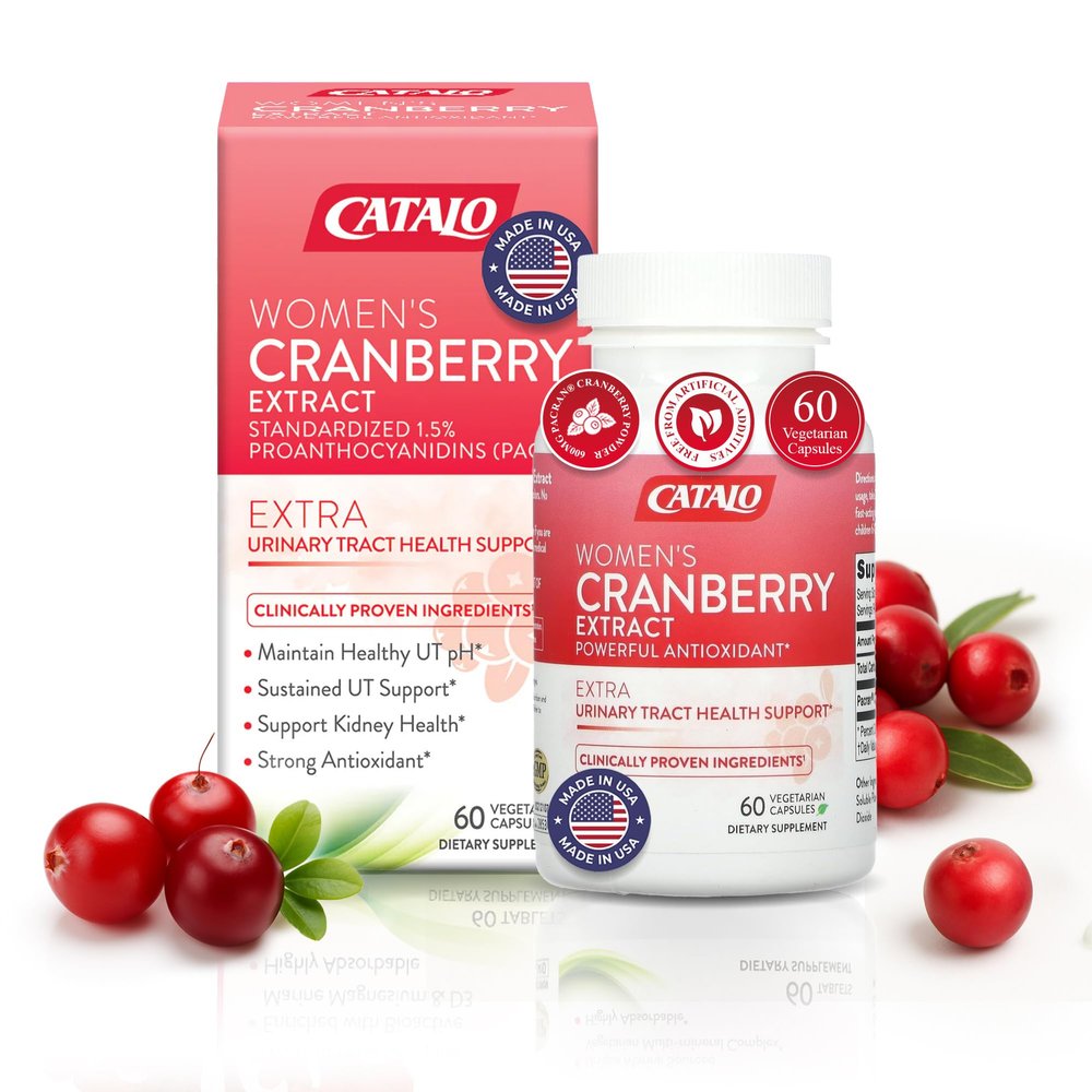 CATALO Women's Cranberry Extract, 60 Vegetarian Capsules (300 mg per Capsule)