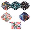 5 Small Panty Liners 1 Wet Bag Cloth Menstrual Pads Reusable Washable (Floral, S Panty Liners) view 1