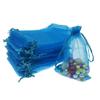 100pcs Organza Bags - 8x12 Inch Lake Blue Mesh Drawstring Gift Bags for Christmas view 1
