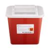 McKesson Prevent Biohazard Infectious Waste Sharps Container - Plastic, Horizontal Entry, Translucent Sliding Lid - Red, 2 gal, 7 in x 10 1/2 in x 10 1/4 in, 20 Count view 1