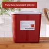 McKesson Prevent Biohazard Infectious Waste Sharps Container - Plastic, Horizontal Entry, Translucent Sliding Lid - Red, 2 gal, 7 in x 10 1/2 in x 10 1/4 in, 20 Count view 2