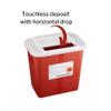 McKesson Prevent Biohazard Infectious Waste Sharps Container - Plastic, Horizontal Entry, Translucent Sliding Lid - Red, 2 gal, 7 in x 10 1/2 in x 10 1/4 in, 20 Count view 3