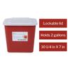 McKesson Prevent Biohazard Infectious Waste Sharps Container - Plastic, Horizontal Entry, Translucent Sliding Lid - Red, 2 gal, 7 in x 10 1/2 in x 10 1/4 in, 20 Count view 4