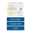 McKesson Safety Lancets, Sterile, Push-Button, 17 Gauge Blade, 2 mm, 100 Count, 1 Pack view 3