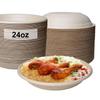 EcoQuality 300 Count 24oz Round Disposable Bowls Natural Sugarcane Bagasse Bamboo Fibers Sturdy Compostable Eco Friendly Environmental Paper Plastic Bowl Alternative Tree Free view 1