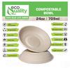 EcoQuality 300 Count 24oz Round Disposable Bowls Natural Sugarcane Bagasse Bamboo Fibers Sturdy Compostable Eco Friendly Environmental Paper Plastic Bowl Alternative Tree Free view 3