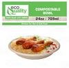 EcoQuality 300 Count 24oz Round Disposable Bowls Natural Sugarcane Bagasse Bamboo Fibers Sturdy Compostable Eco Friendly Environmental Paper Plastic Bowl Alternative Tree Free view 4