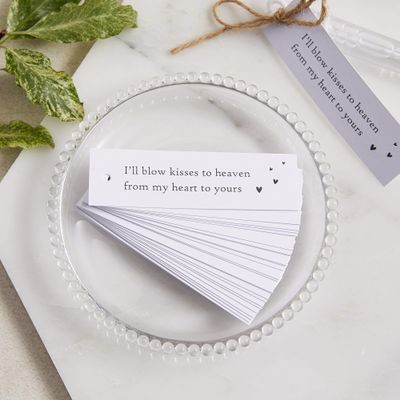 ANGEL & DOVE 25 White Bubble Funeral Favor Tags with String - for Funeral, Memorial, Celebration of Life
