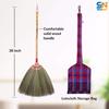 38" Thailanf Natural Grass Broom Bamboo Stick Handle for Sweeping Dirt, Dust, Garbage, Debris view 2