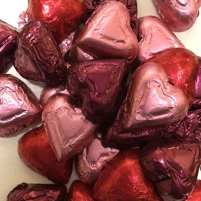 Assorted Milk and Dark Chocolate Hearts Red, Pink and Burgundy - 1 LB Premium Valentine's Chocolate