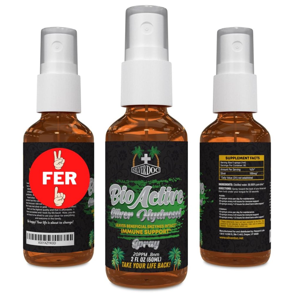 2 for 1 Sale Silver Doc Silver Hydrosol Spray (2-2oz Bottles), Natural Alternative & Immune Support, Better Than Any Colloidal, SilverDoc is Most Effective