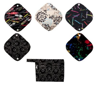 5 XS Panty Liners 1 Wet Bag Cloth Menstrual Pads Reusable Washable (Lace,XS Panty Liners)