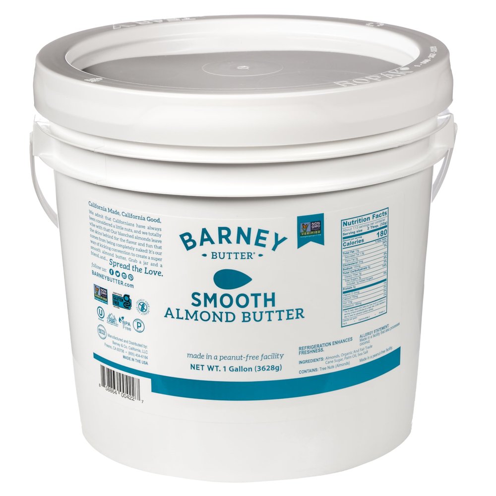 Barney Butter Almond Butter, Smooth, 1 Gallon, Skin-Free Almonds, No Stir, Non-GMO, Gluten Free, Keto, Paleo, Vegan