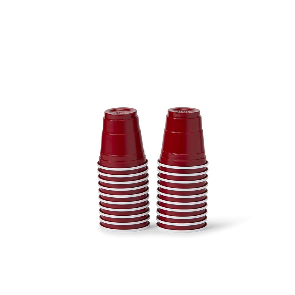 20 Pack Shot Glasses - 1.5 oz Acrylic Party Cup Red Plastic Shot Glass - Disposable Beverage Drinking Ware for Birthday, Party Games, Wedding, Poolside Parties, Tasting & Samples