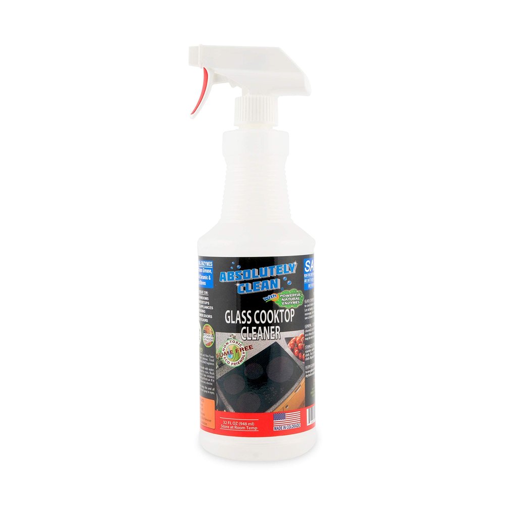 Absolutely Clean Amazing Ceramic & Glasstop oven cleaner heavy duty- Fume Free & Scratch Free - Streakfree - Powerful, Natural Enzymes - USA Made (32 oz)