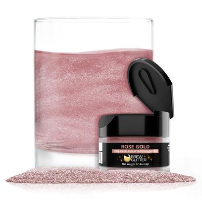 Brew Glitter Edible Glitter for Drinks, Cocktails, Beer, Garnish & Beverages (Rose Gold, 4 Grams)