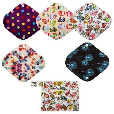 5 Small Panty Liners 1 Wet Bag Cloth Menstrual Pads Reusable Washable (Minky, S Panty Liners)