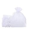 100 PCS 5x7 inches Organza Drawstring Bags Candy Jewelry Pouches for Wedding Baby Birthday Party Christmas (White, 5x7") view 1