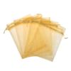 100 PCS 5x7 inches Organza Drawstring Bags Candy Jewelry Pouches for Wedding Baby Birthday Party Christmas (Gold, 5x7") view 1