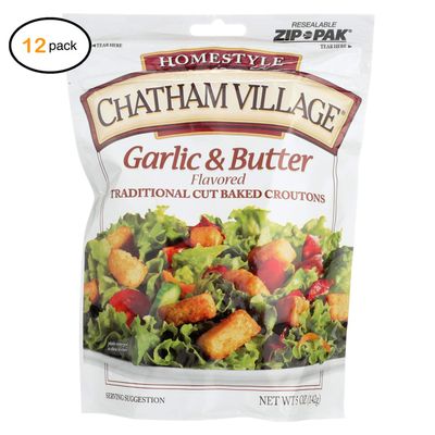 Chatham Villag Traditinal Cut Crutns - Garlic and Buttr - Cas f 12-5 z. - Bulk Buy