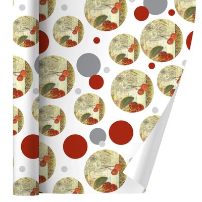 GRAPHICS & MORE Christmas Holiday Cherry Cherries Red Green Gift Wrap Wrapping Paper Roll