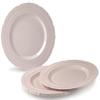" OCCASIONS " 150pcs set (25 Guests)-Extra Heavyweight Vintage Wedding Disposable/Reusable Plastic Plates (25 x 11'' + 25 x 8.25'') + Silverware (Chateau Collection in Blush Pink) view 2