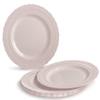 " OCCASIONS " 150pcs set (25 Guests)-Extra Heavyweight Vintage Wedding Disposable/Reusable Plastic Plates (25 x 11'' + 25 x 8.25'') + Silverware (Chateau Collection in Blush Pink) view 3