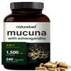 Mucuna Pruriens Capsules, Triple Strength 1500mg Per Serving, 2 in 1 Formula, Made with Mucuna and Ashwagandha, 240 Capsules, Potent Seed Extract, Positive Mood, Relaxation & Restoration Support view 1