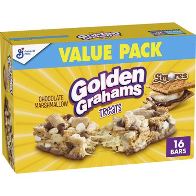 Golden Grahams Cereal Treat Bars, S'mores, Snack Bars, Value Pack, 16 Ct, 16.96 oz