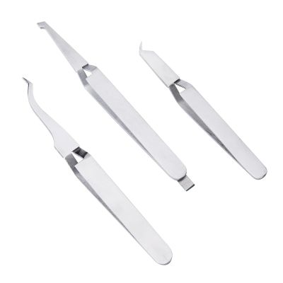 ANNWAH 3 Pieces Dental Reverse Action Tweezers - Orthodontic Bracket Placer Cross Locking Tweezer Dental Buccal Tube Tweezer De Bonding Tweezers