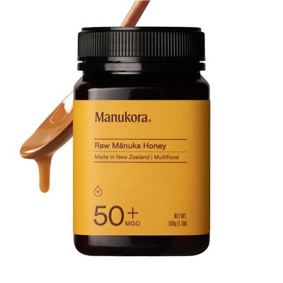 Manukora Raw Manuka Honey MGO 50+, New Zealand Honey, Non-GMO, 3rd-Party Tested, Glyphosate Residue Free Certified, 2000+ Natural Compounds, Traceable from Hive-to-Hand, Daily Wellness Support  500g