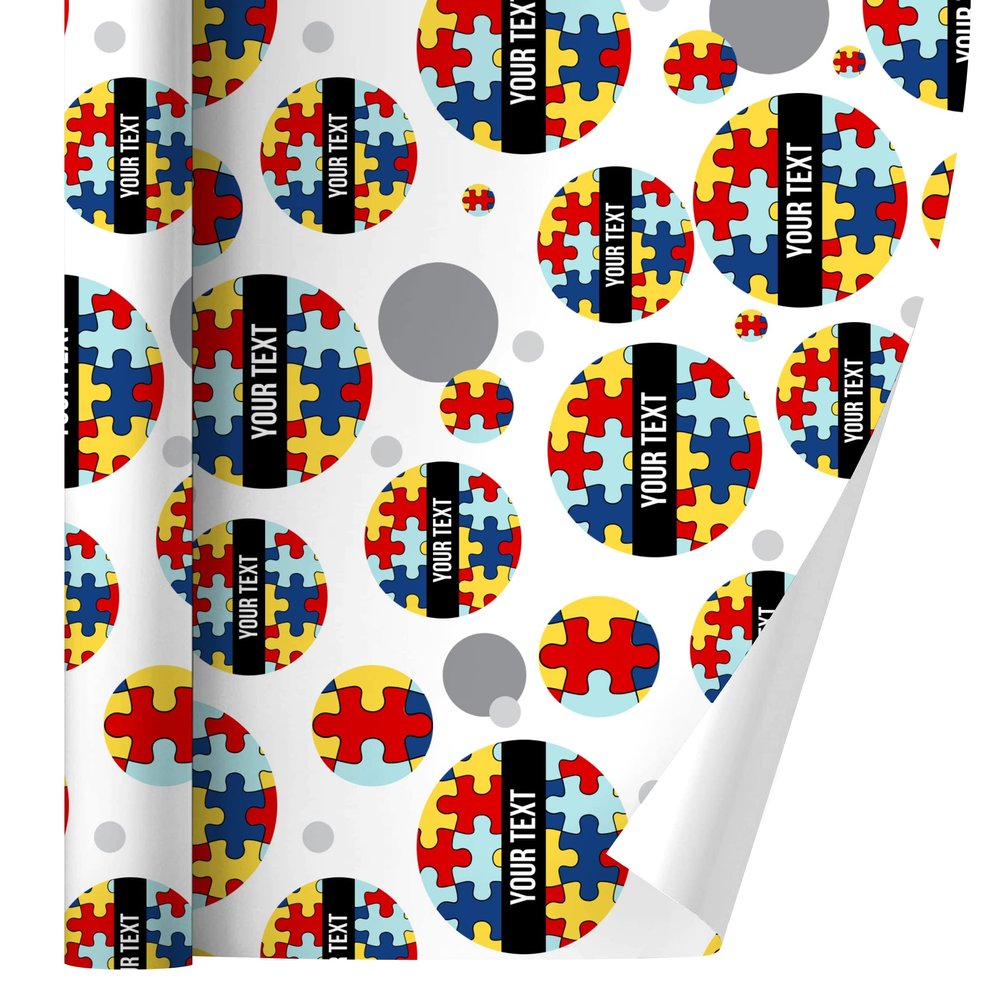 GRAPHICS & MORE Personalized Custom Autism Awareness 1 Line Gift Wrap Wrapping Paper Roll