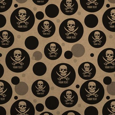 GRAPHICS & MORE Personalized Custom Skull and Crossbones 1 Line Premium Kraft Gift Wrap Wrapping Paper Roll