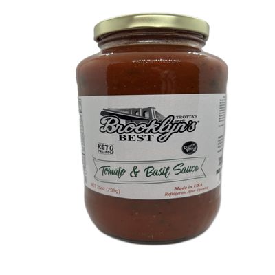 Brooklyn's Best Fresh Tomato Basil Sauce 25oz Jar - flavored with fresh Natural Basil