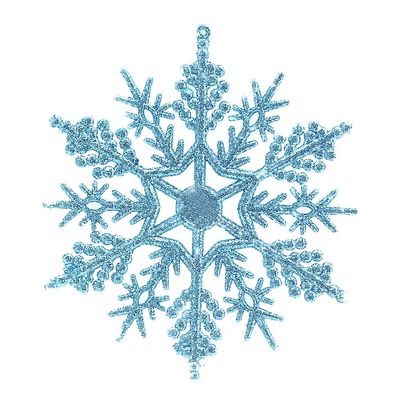 Cyhulu Glitter Christmas Snowflake Ornaments(Pack of 6Pcs) , Hot Xmas Tree Snowflake Craft Party Home Hanging Decoration (Light blue, One size)