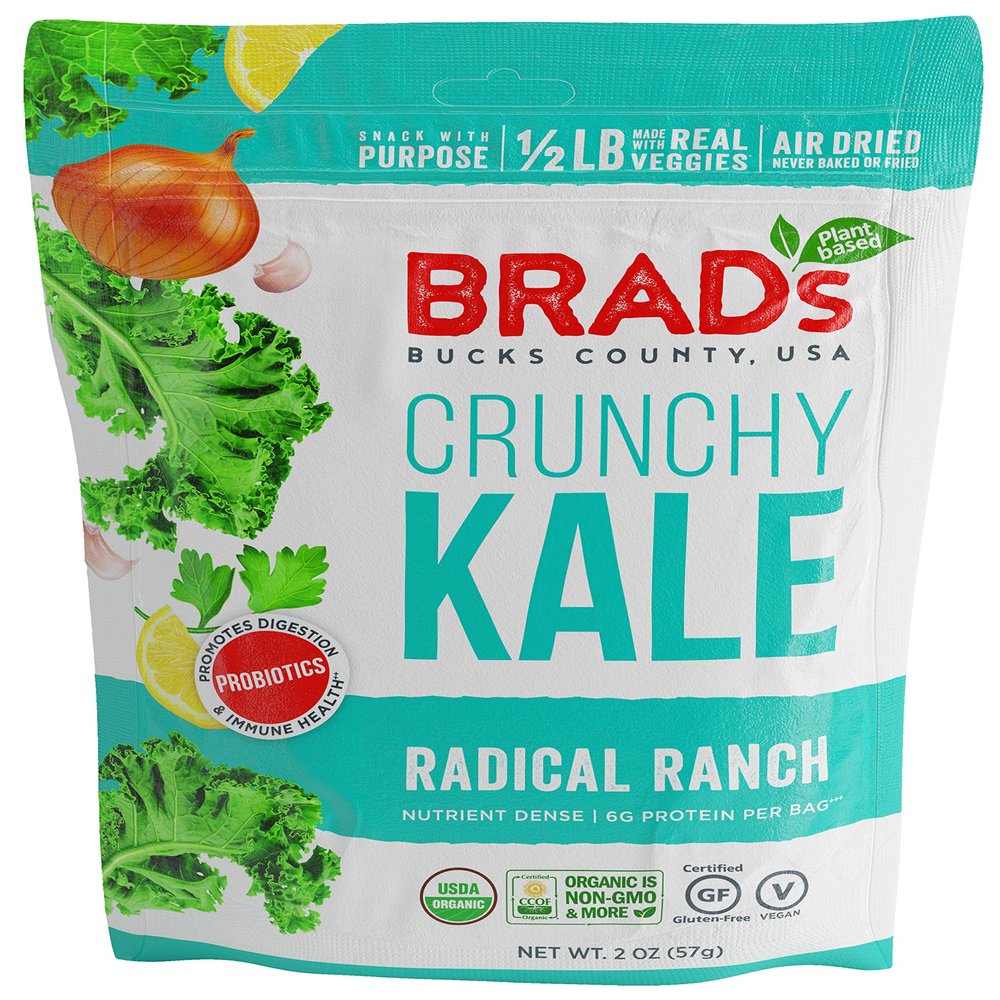 Brad's Plant Based Organic Crunchy Kale, Radical Ranch, 12 Count