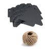 AKOAK 100 Pieces Blank Black Christmas Tree Gift Tags Black Paper Card Gift Wrap Tags with 100 Feet Natural Jute Twine view 1