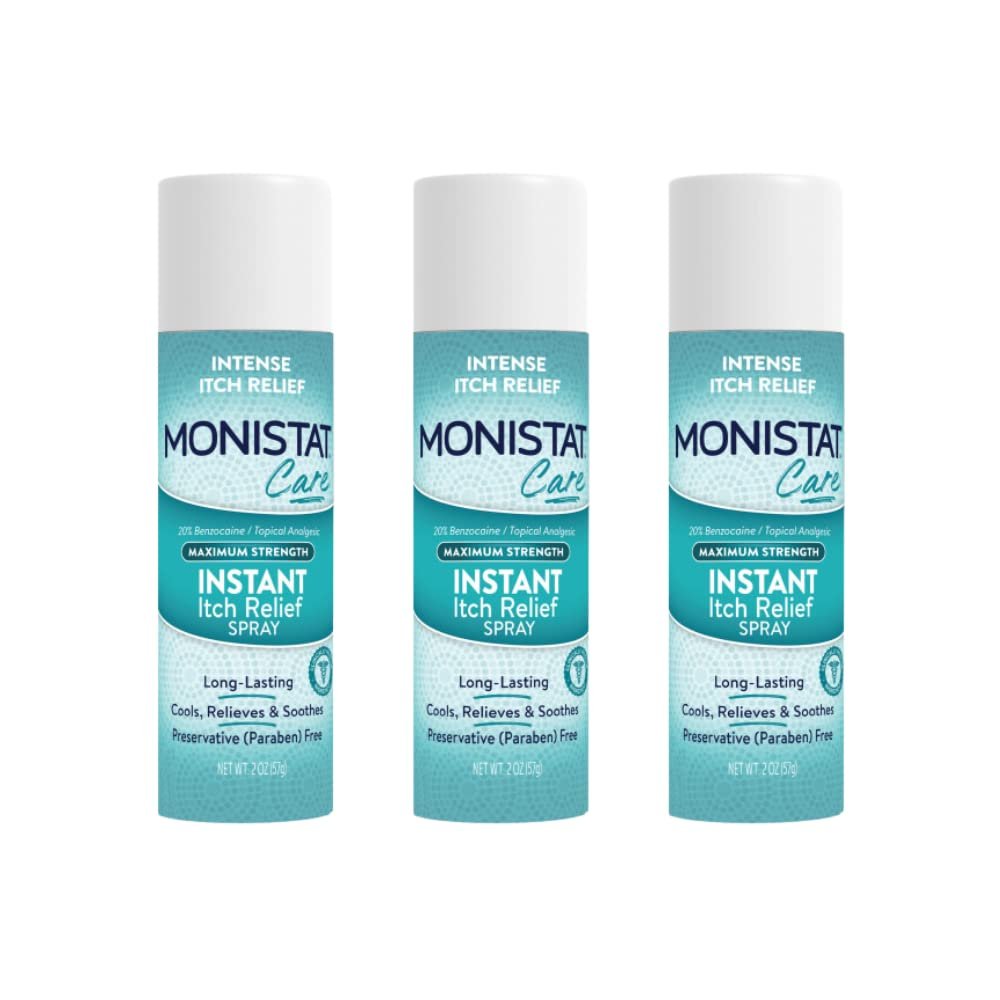 Monistat Instant Itch Relief Spray for Women, Maximum Strength Feminine Itch Care, 2 oz (Pack of 3)