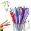 150 Ct Flexible Bendy Long Straws Plastic Party Bar Drinking Supplies Fun Colors view 2