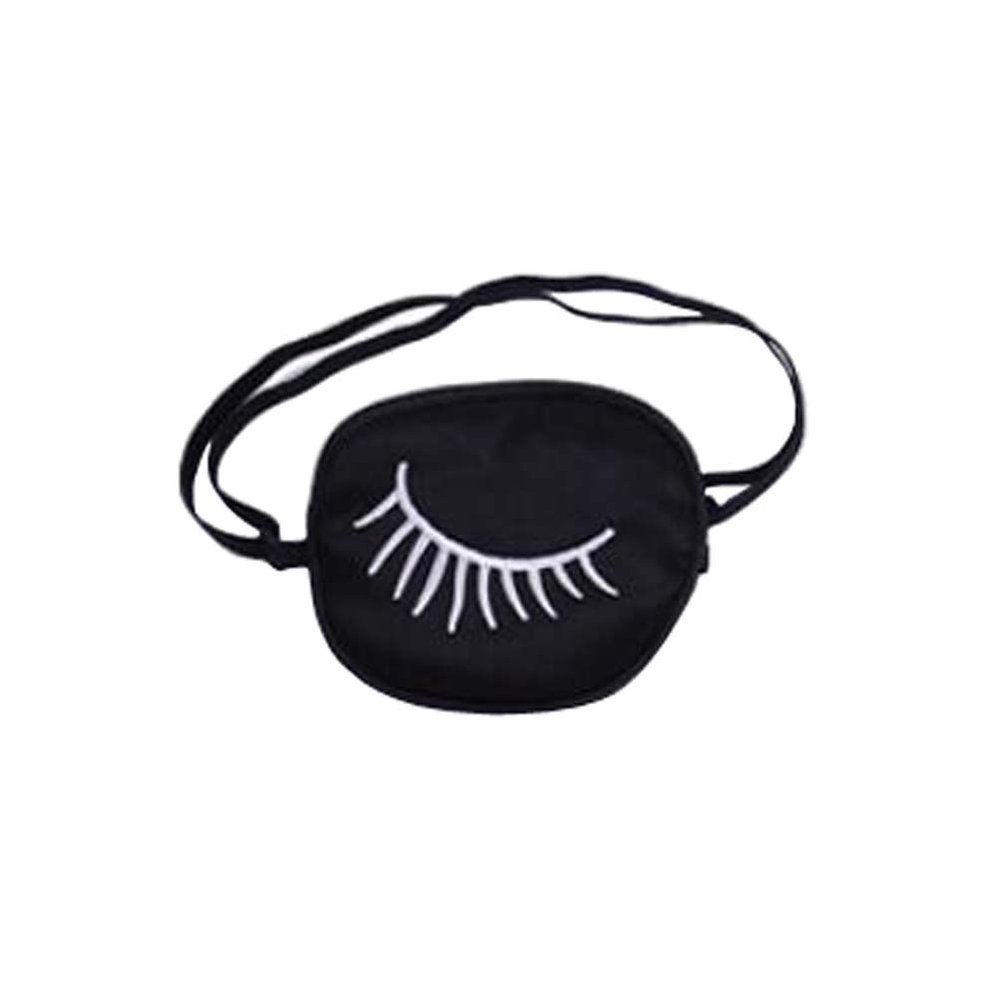 1PCS Black Silk Wadding Eye Piece Shading Adjustable One Eye Patch Strabismus Corrected Amblyopia Sponge Eye Paste Visual Recovery Cover Pads Blinders for Adults