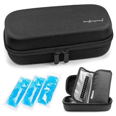 YOUSHARES Insulin Cooler Travel Case - Handy Medication Insulated Diabetic Carrying Cooling Bag for Insulin Pen, Glucose Meter and Diabetic Supplies with 3 Cooler Ice Pack