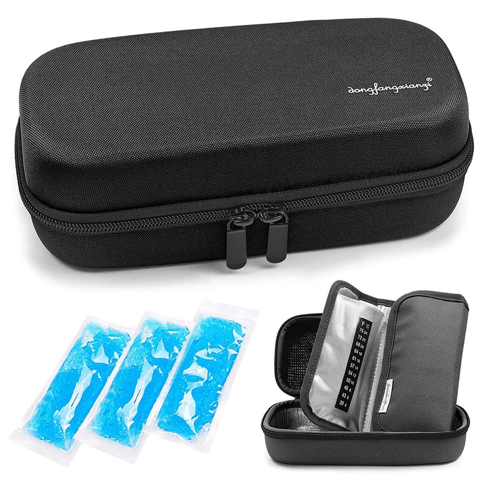 YOUSHARES Insulin Cooler Travel Case - Handy Medication Insulated Diabetic Carrying Cooling Bag for Insulin Pen, Glucose Meter and Diabetic Supplies with 3 Cooler Ice Pack
