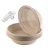 150 Count - 29oz Round Disposable Bowls with Lids and Cutlery - Natural Sugarcane Bagasse Bamboo Fibers Sturdy Compostable Eco Friendly Environmental Paper Plastic Bowl Alternative - Fork,Spoon,Knife view 1
