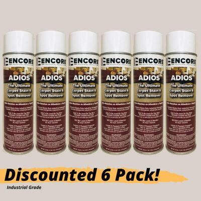 Adios : Commercial Grade & Industrial Strength Carpet Stain & Spot Remover (Pack of 6)